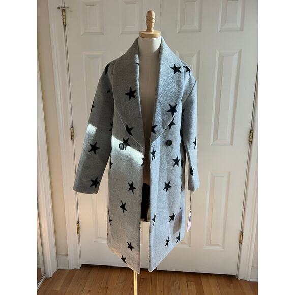 Avec Les Filles Double Breast Celestial Star Print Coat - Picture 7 of 13